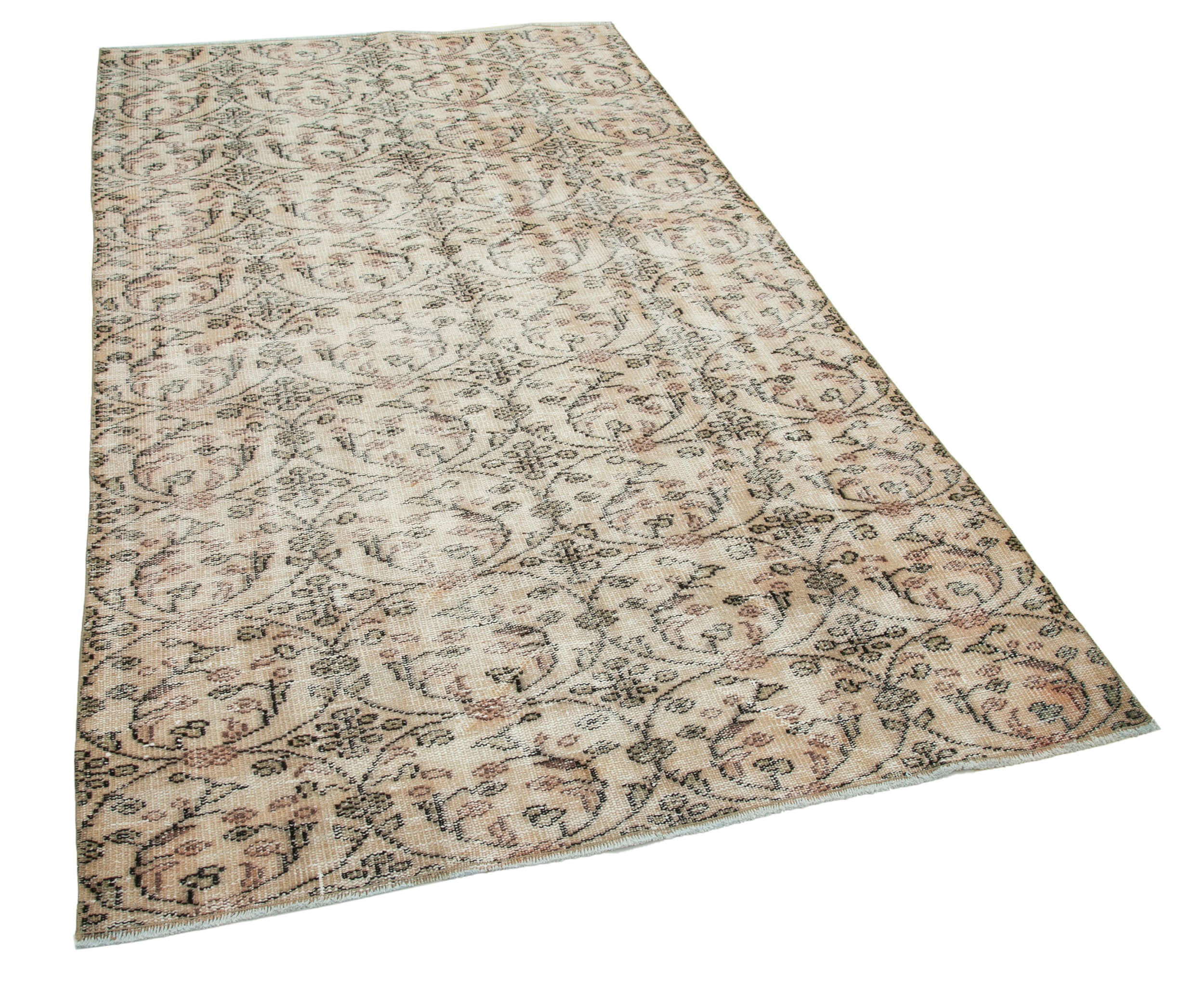 Oriental handmade wool 1970s beige carpet 137 cm x 240 cm