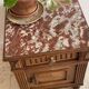 Table de chevet ancienne en bois et marbre
