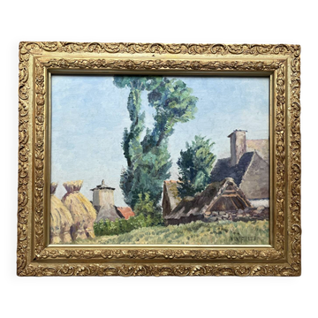 Landscape painting of the countryside in oil.