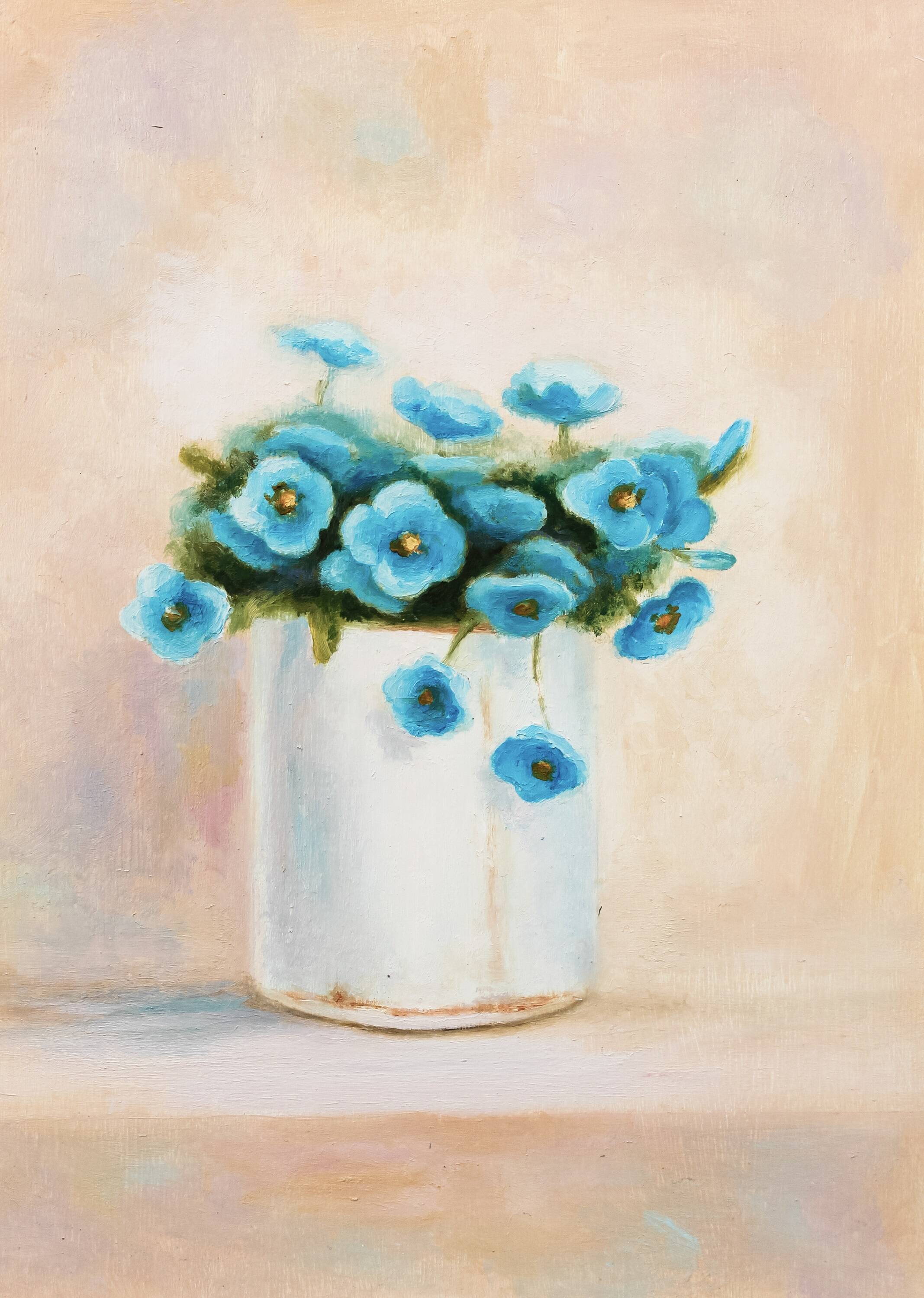 Cuadro al oleo de flores. Flores al oleo. Cuadro de flores.