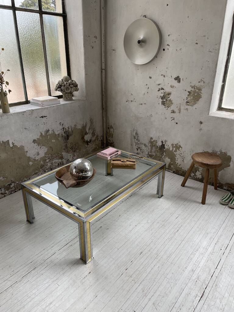 Romeo Rega chrome brass coffee table