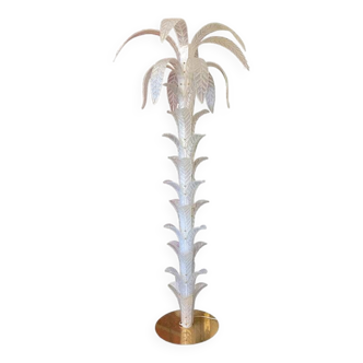 Vintage Opalino Palm Tree Murano Glass Floor Lamp in the Style of Napoleon Martinuzzi