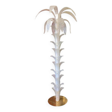 Vintage Opalino Palm Tree Murano Glass Floor Lamp in the Style of Napoleon Martinuzzi