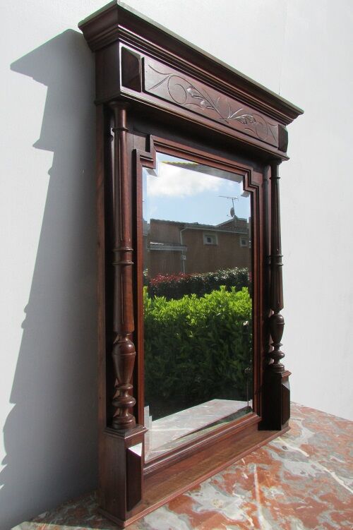 Ancient walnut mirror, 1900s, 100 x 70 cm