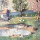 Oil on canvas framed countryside landscape