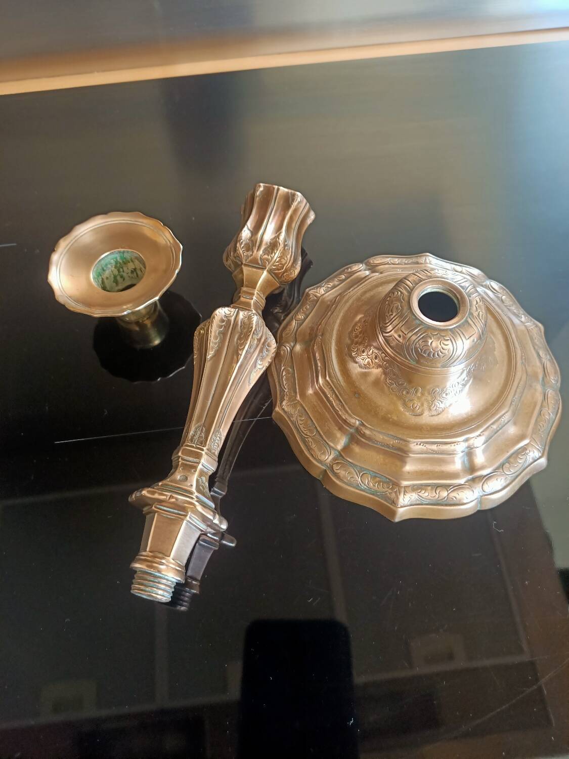 18th century chiseled bronze candlestick