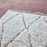 Beni Ouarain rug 300x200 cm – Thick ivory wool, diamond patterns