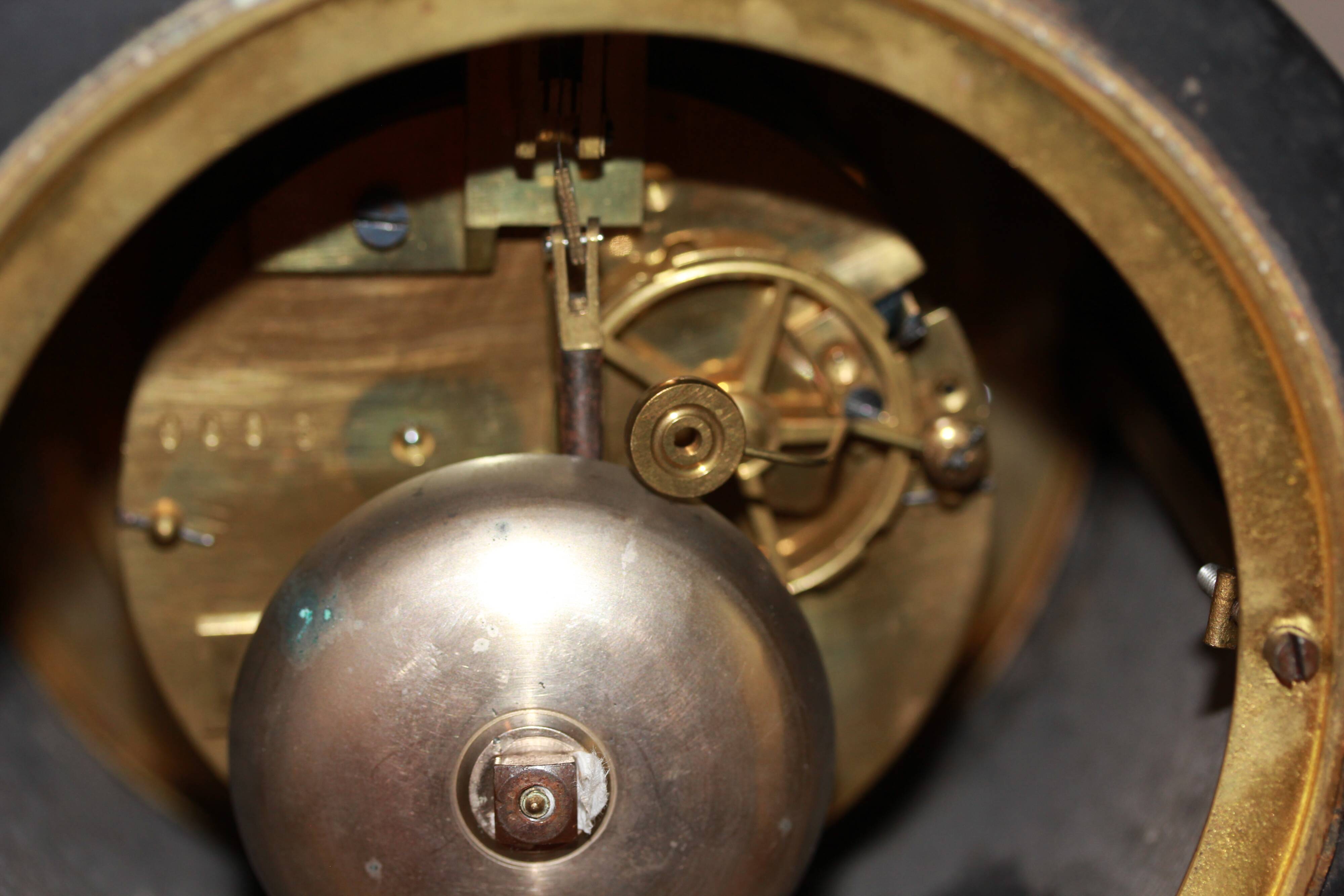 Old notary clock brocot movement and pendulum 2 bulbs 19th