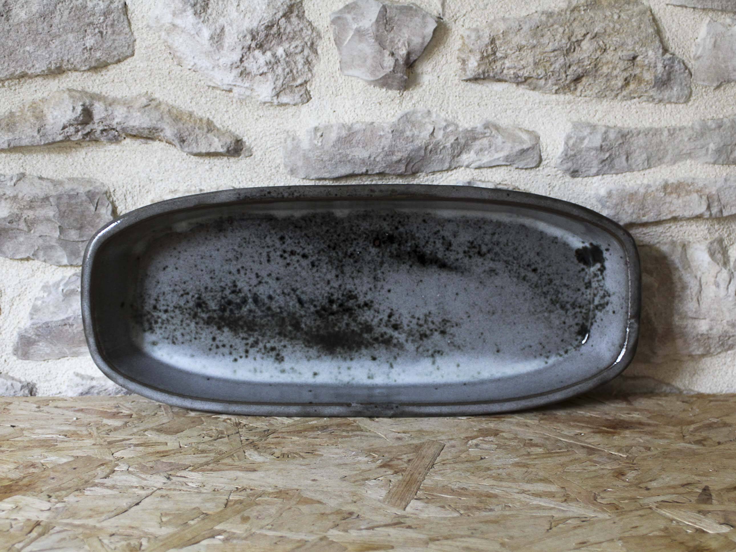 Glazed ceramic serving dish