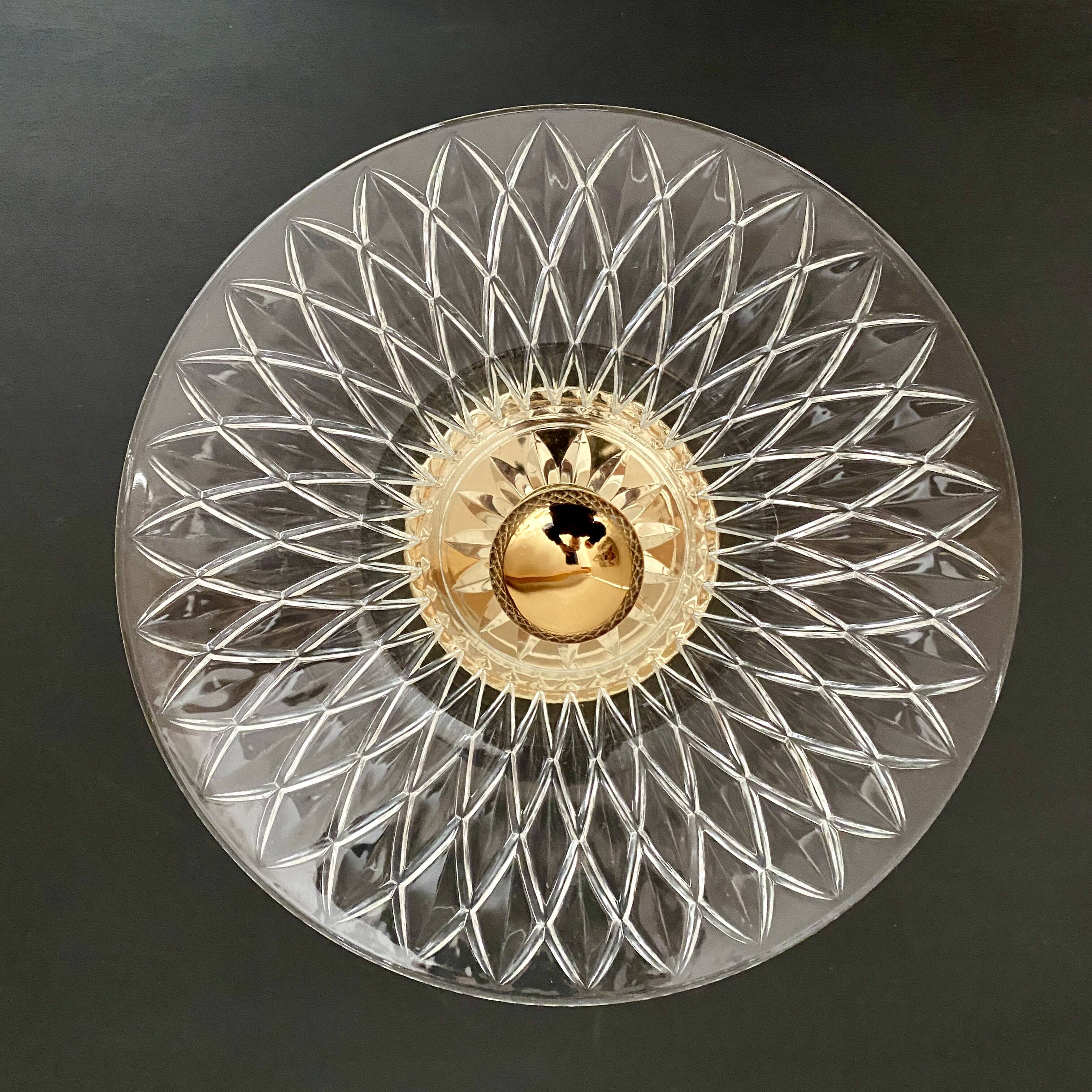 Applique abat-jour vintage en vere ciselé