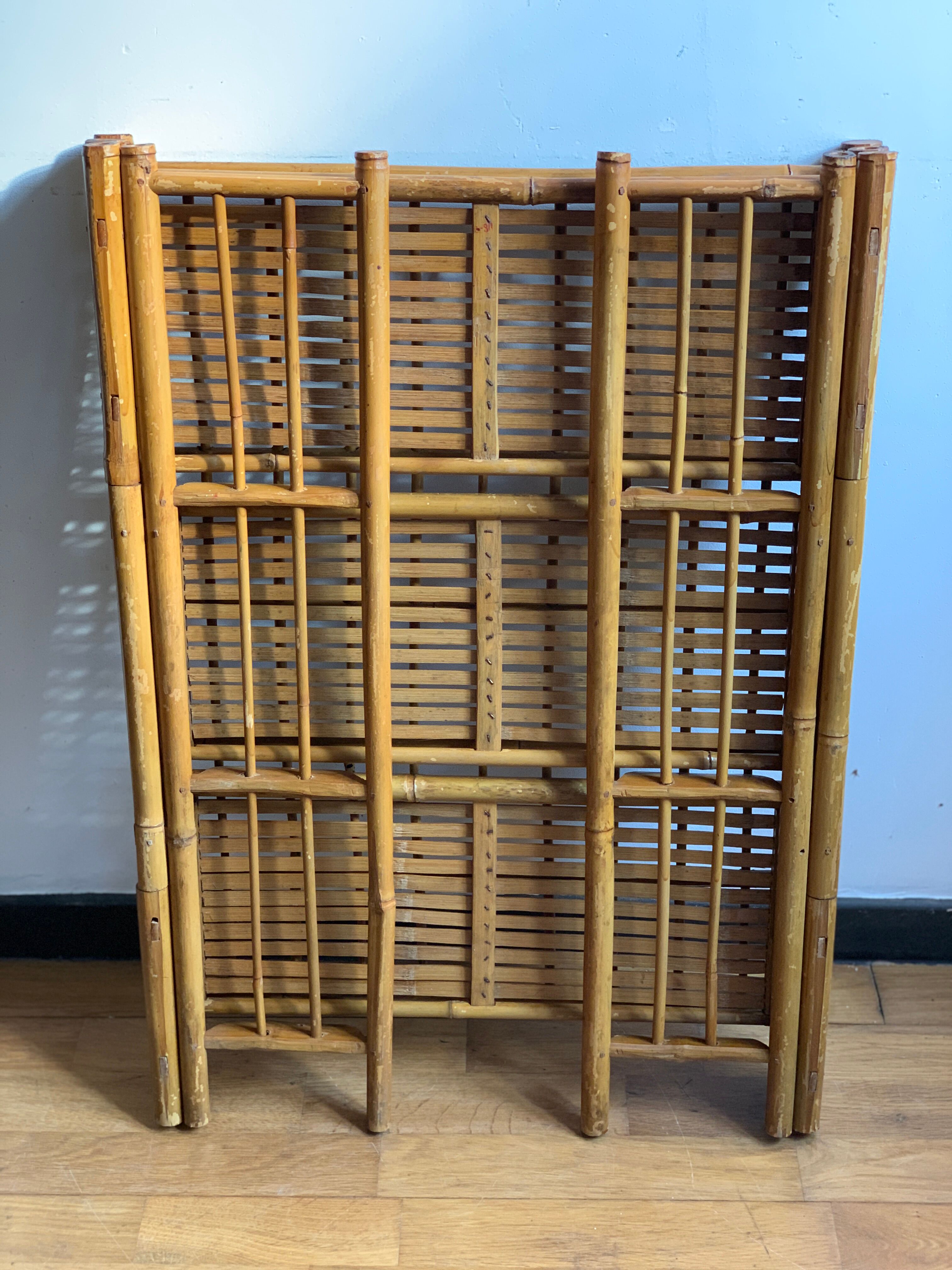 Folding bamboo shelf