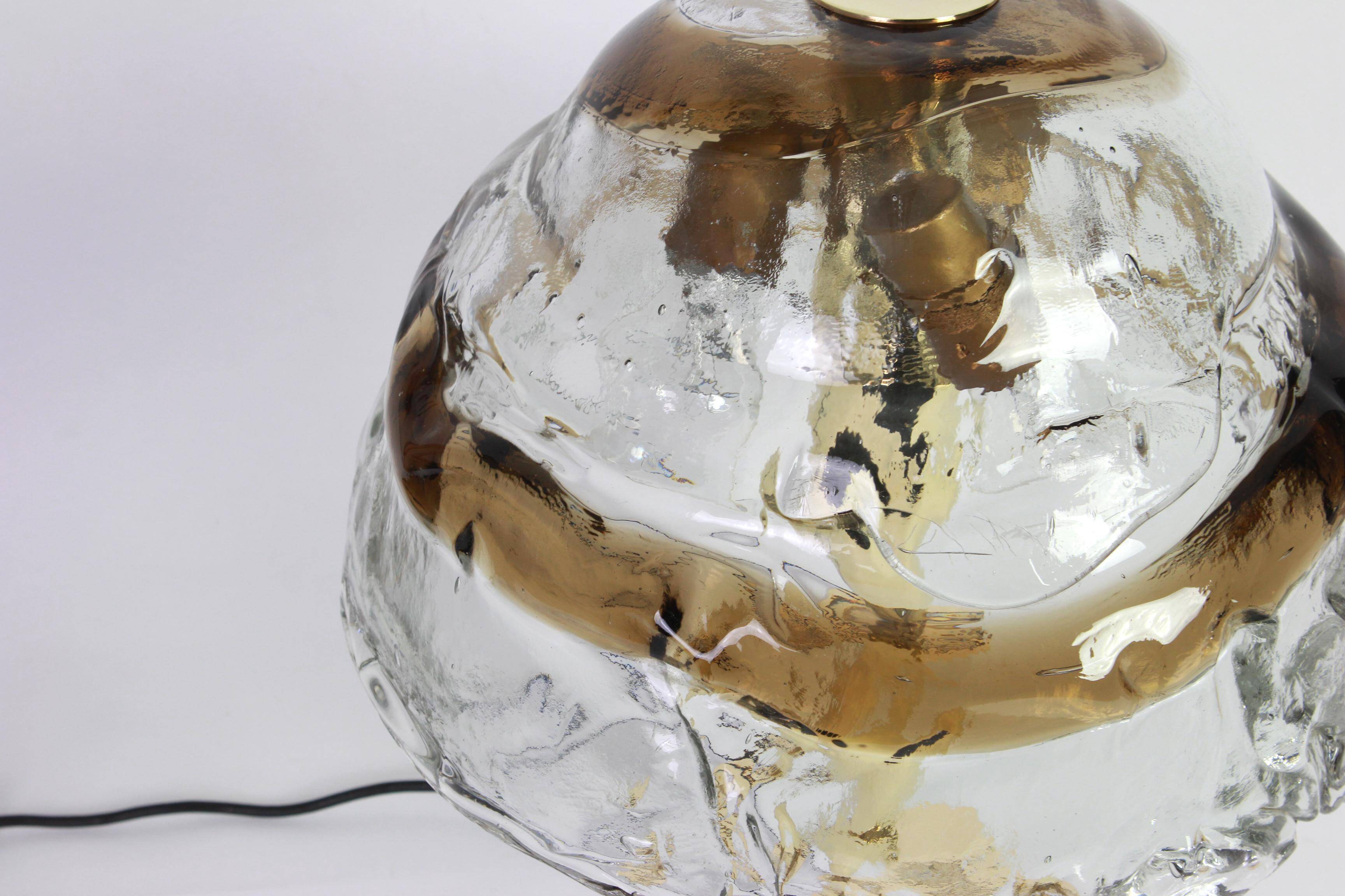 Smoked glass table lamp by Murano for Kalmar, Austria, 1970s.