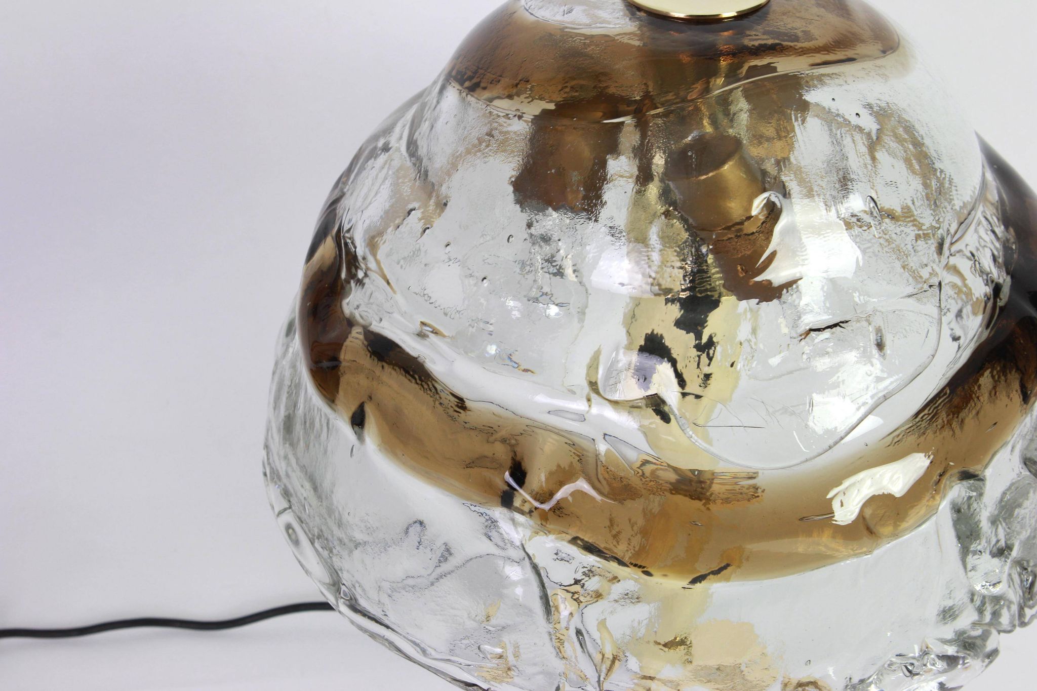 Smoked glass table lamp by Murano for Kalmar, Austria, 1970s.