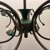 Italian Bronze Green Chandelier 1950’s