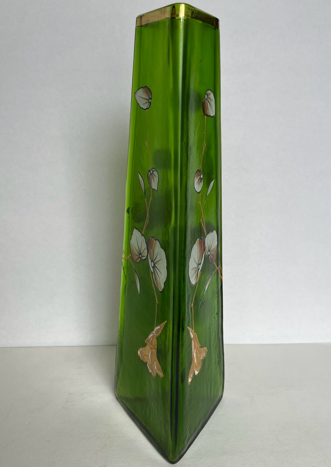 Art Nouveau vase in painted glass