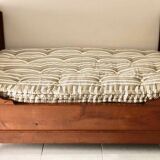 Cherry wood boat bed with bedding