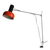 1970s Czechoslovak Orange Clamp Lamp by NAPAKO