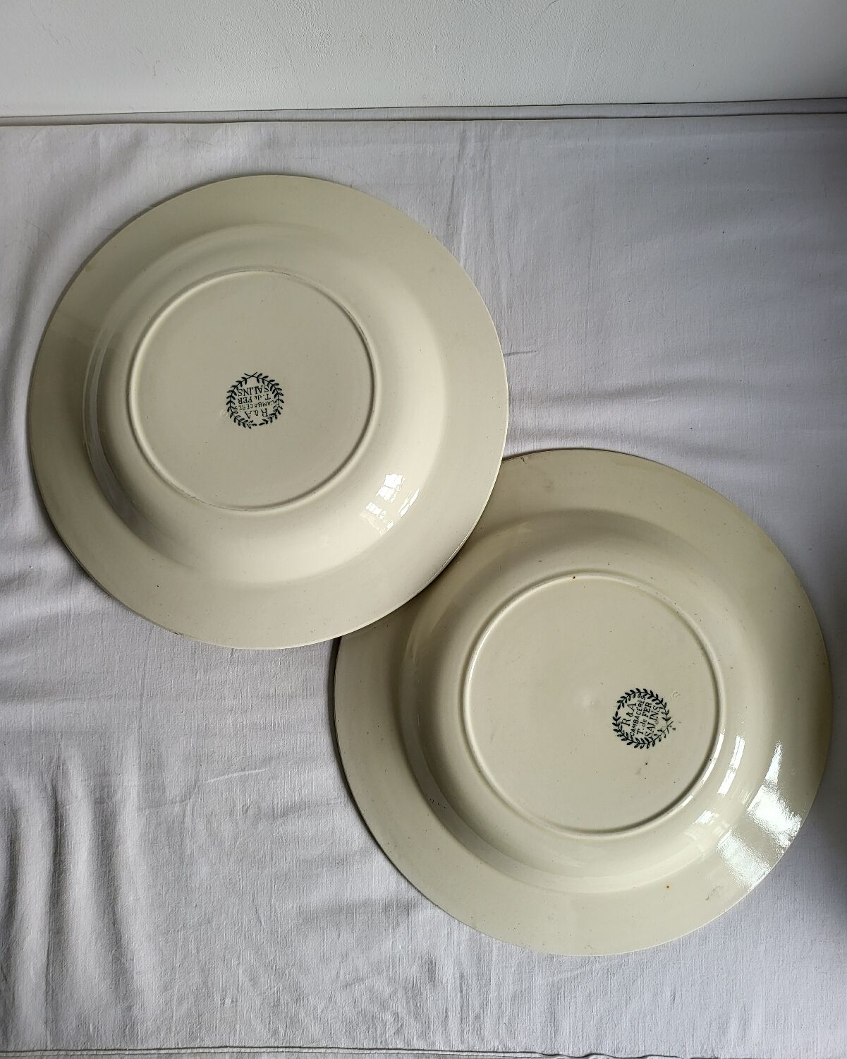 11 Deep Plates Ironstone Salins Cambacérès Decor