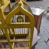 Vintage antique wood and metal bird cage