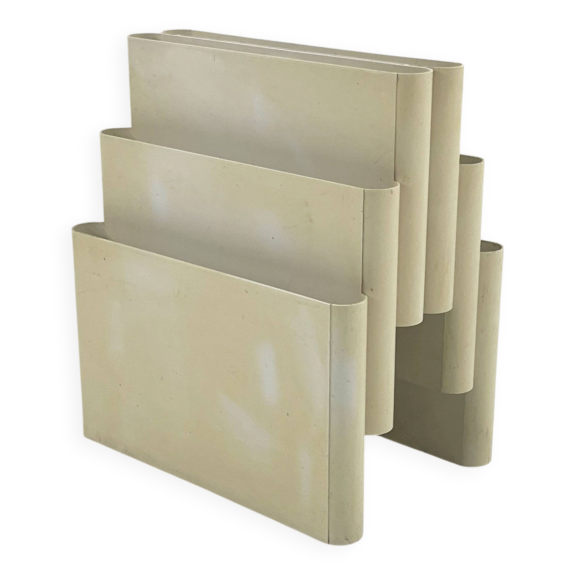 White magazine rack by Giotto Stoppino for Kartell, 1970
