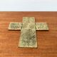 Brutalist metal sacred cross sculpture from the mid-century, 1960s.