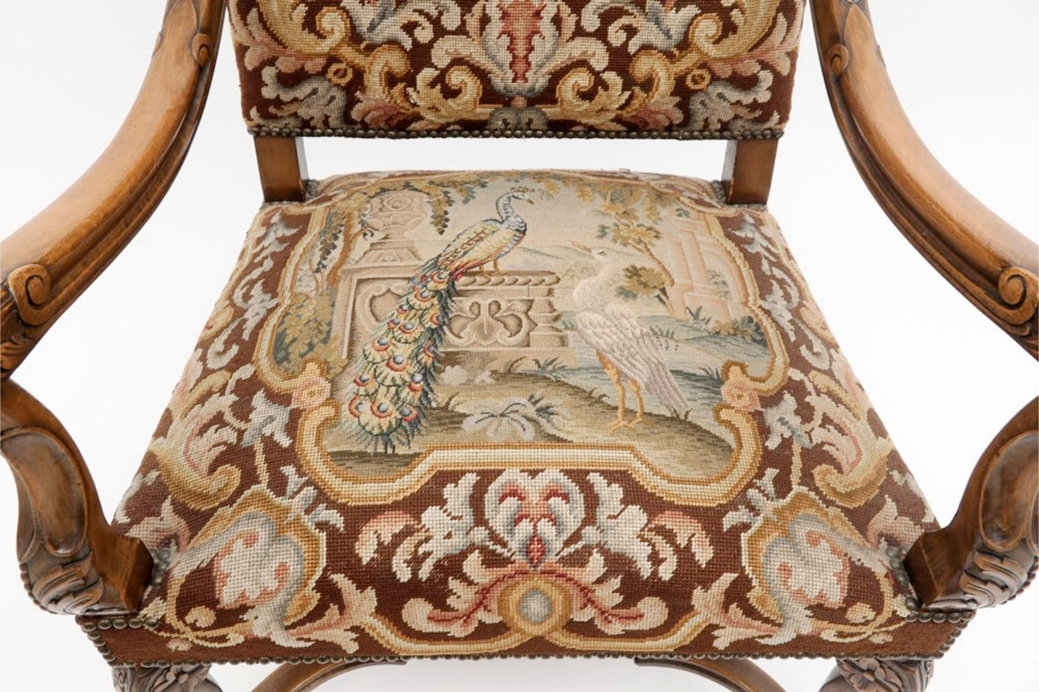 Armchair with high back called Dutch style neo-Louis XIII