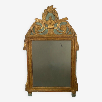 Miroir en bois doré XVIIIe Louis XVI patine verte miroir d'origine