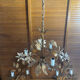 Vintage Lustre + 2 MASCA Wall Lights Hollywood Regency Gold Metal 70s It