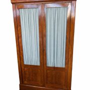 Armoire ancienne en placage d’acajou - portes vitrées - XIXe siècle