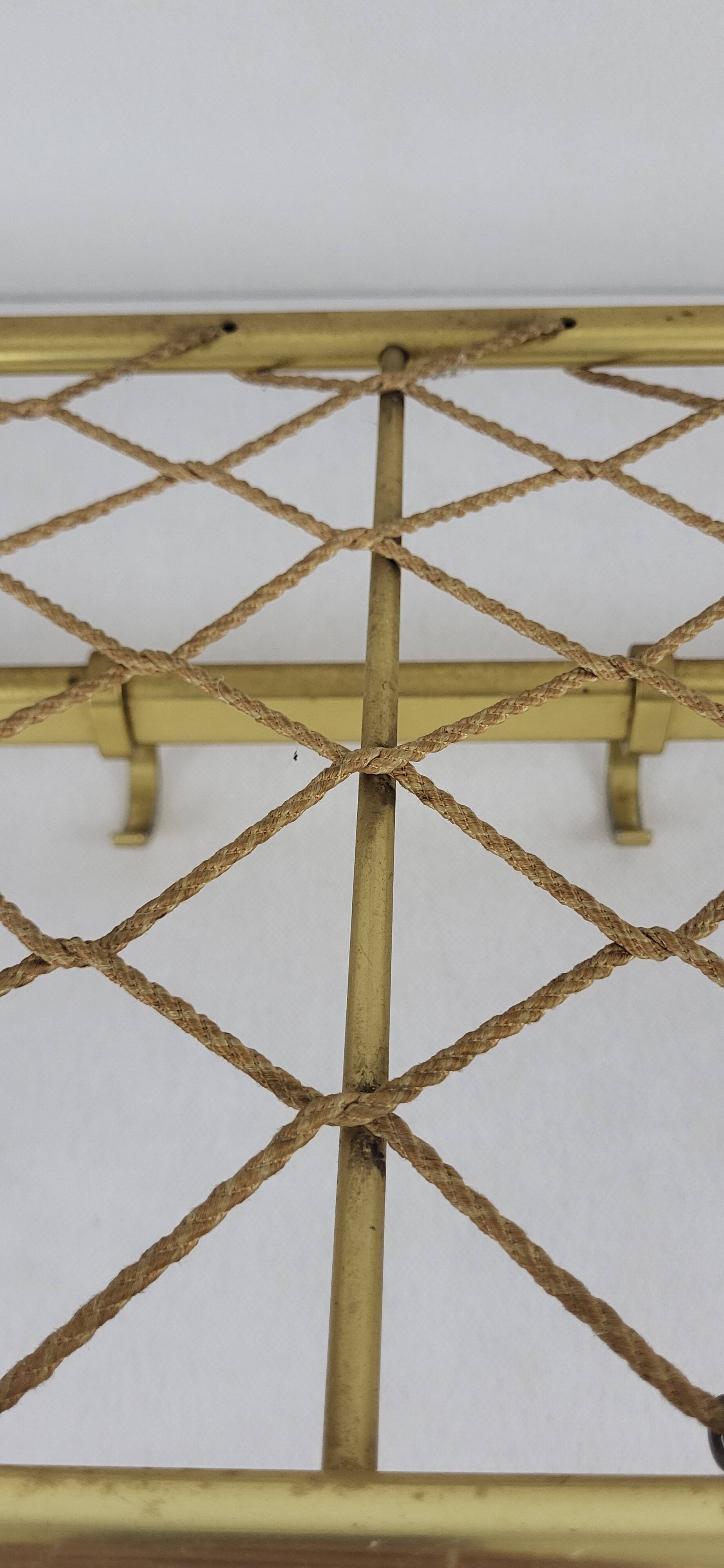 1960s gold aluminum coat rack