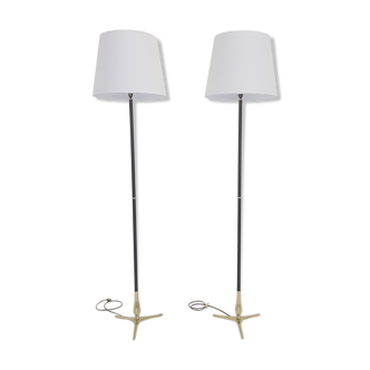 Pair of Riccardo Scarpa floor lamps in bronze and brass