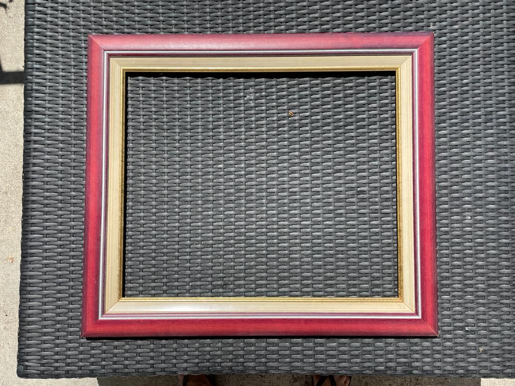 Plum gold and white frame