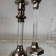 80s silver metal acrylic candle holders