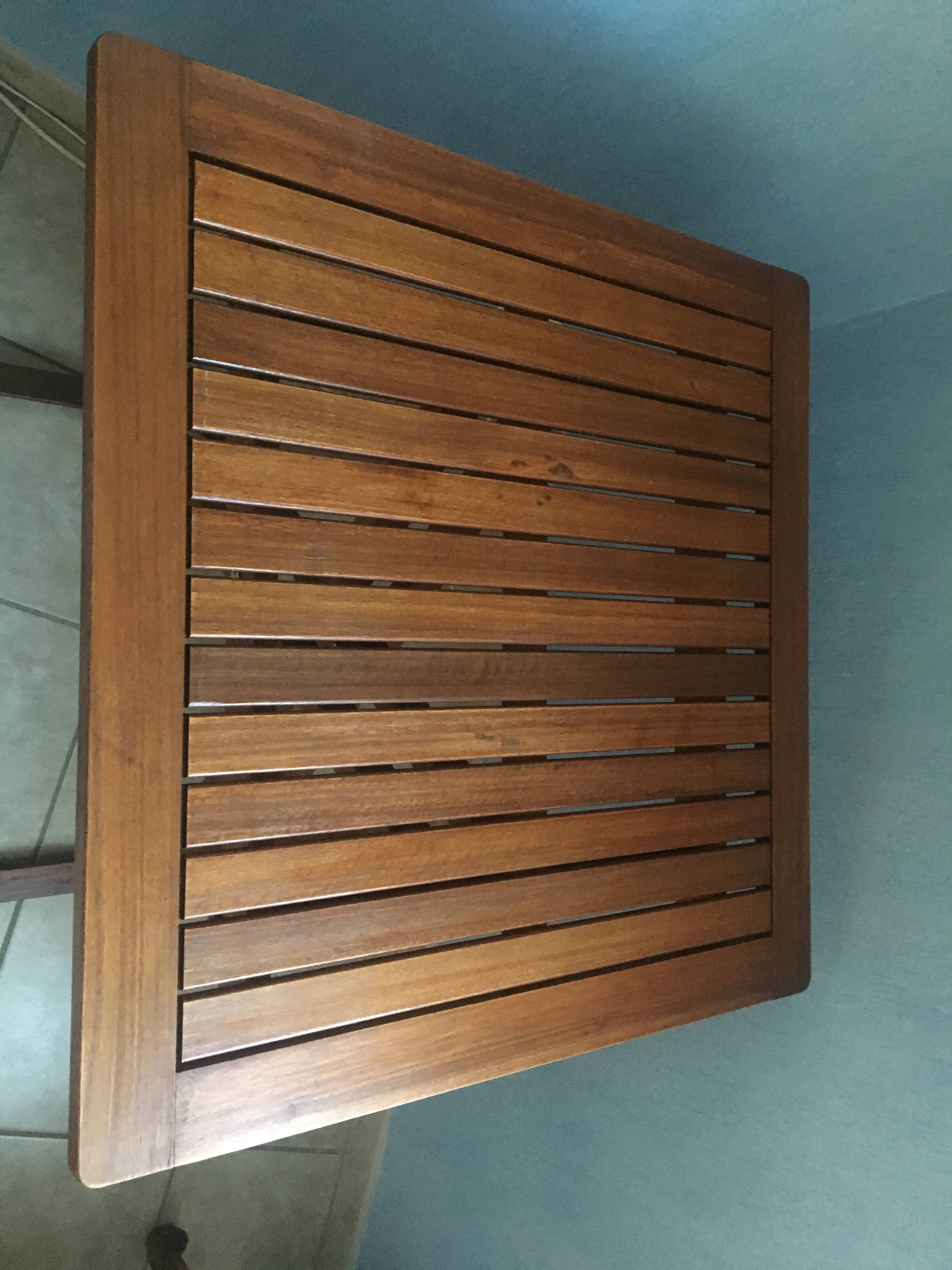 square teak table