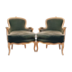 Paire de fauteuils bergères de style Louis XV