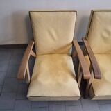 Paire de fauteuils vintage 1950 pieds compas