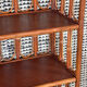 Bibliothèque bois et rotin