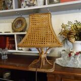Vintage rattan and wicker lamp