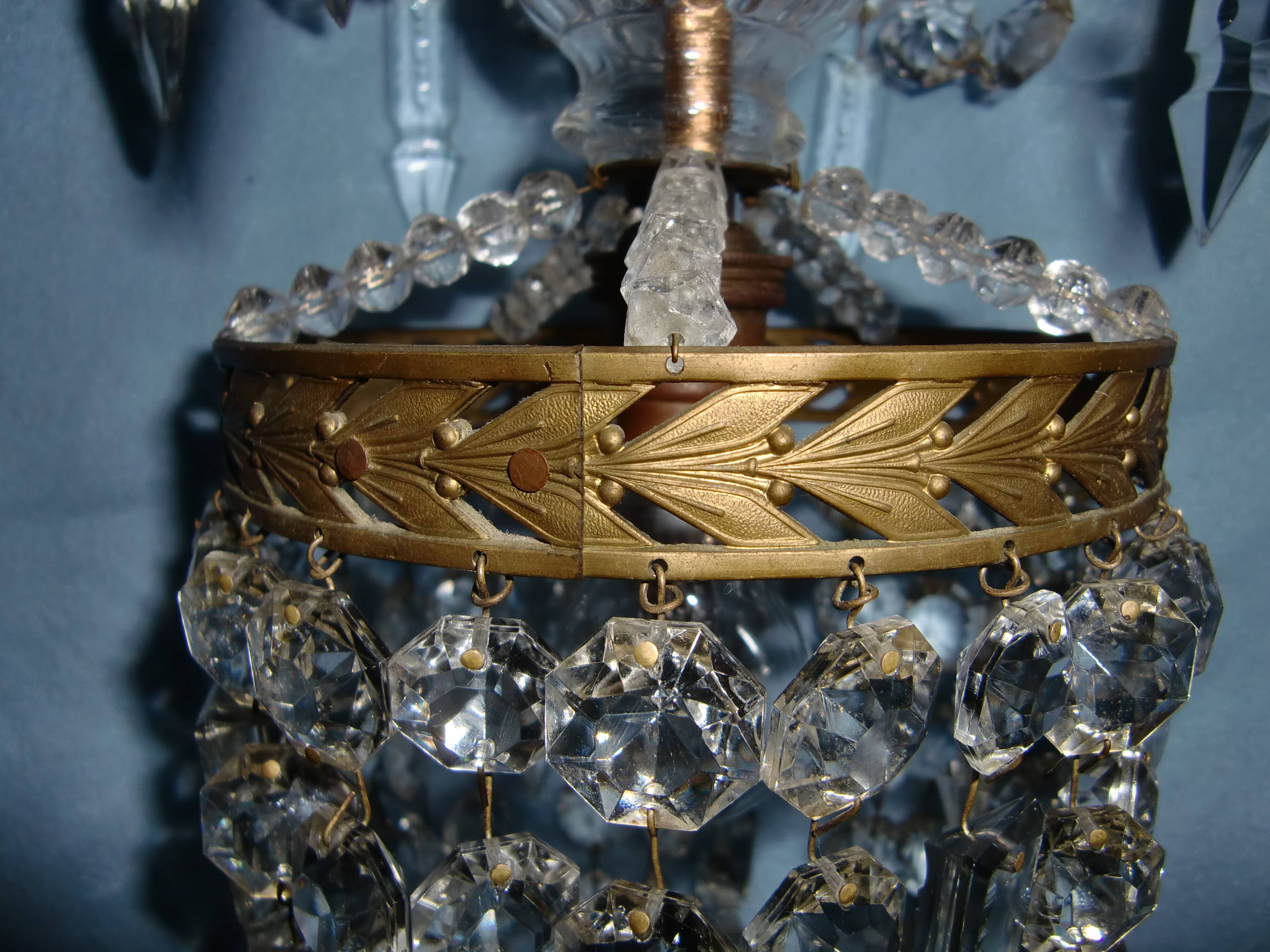 Petit lustre  "Rivière de diamants" en cristal blanc