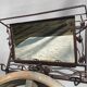 Wall coat rack Art Deco 1930 wrought iron 4 hooks and beveled mirror