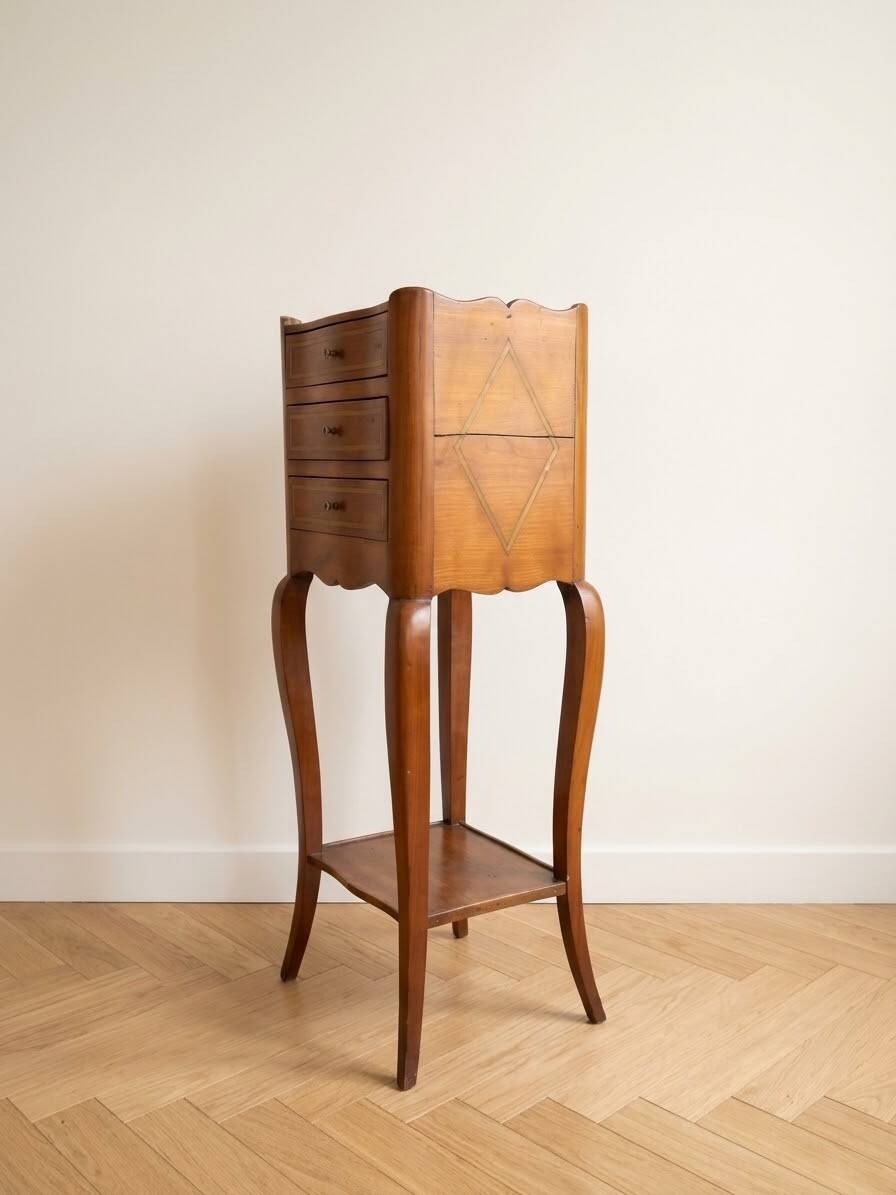 Table de chevet chiffonnier Louis XV en merisier