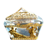 Boite cristal Baccarat et bronze doré femmes antiques et lions Charles X