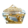 Baccarat and gilded bronze crystal box, Ancient women and lions, CHARLES X