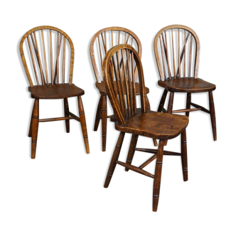 Set of 4 19th century Windsor dining chairs