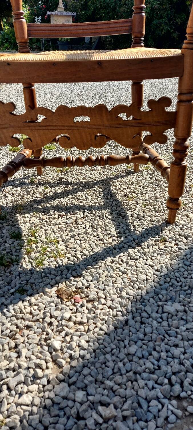 Armchair with straw seat