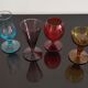 Set of 6 old liquor glasses on mismatched feet