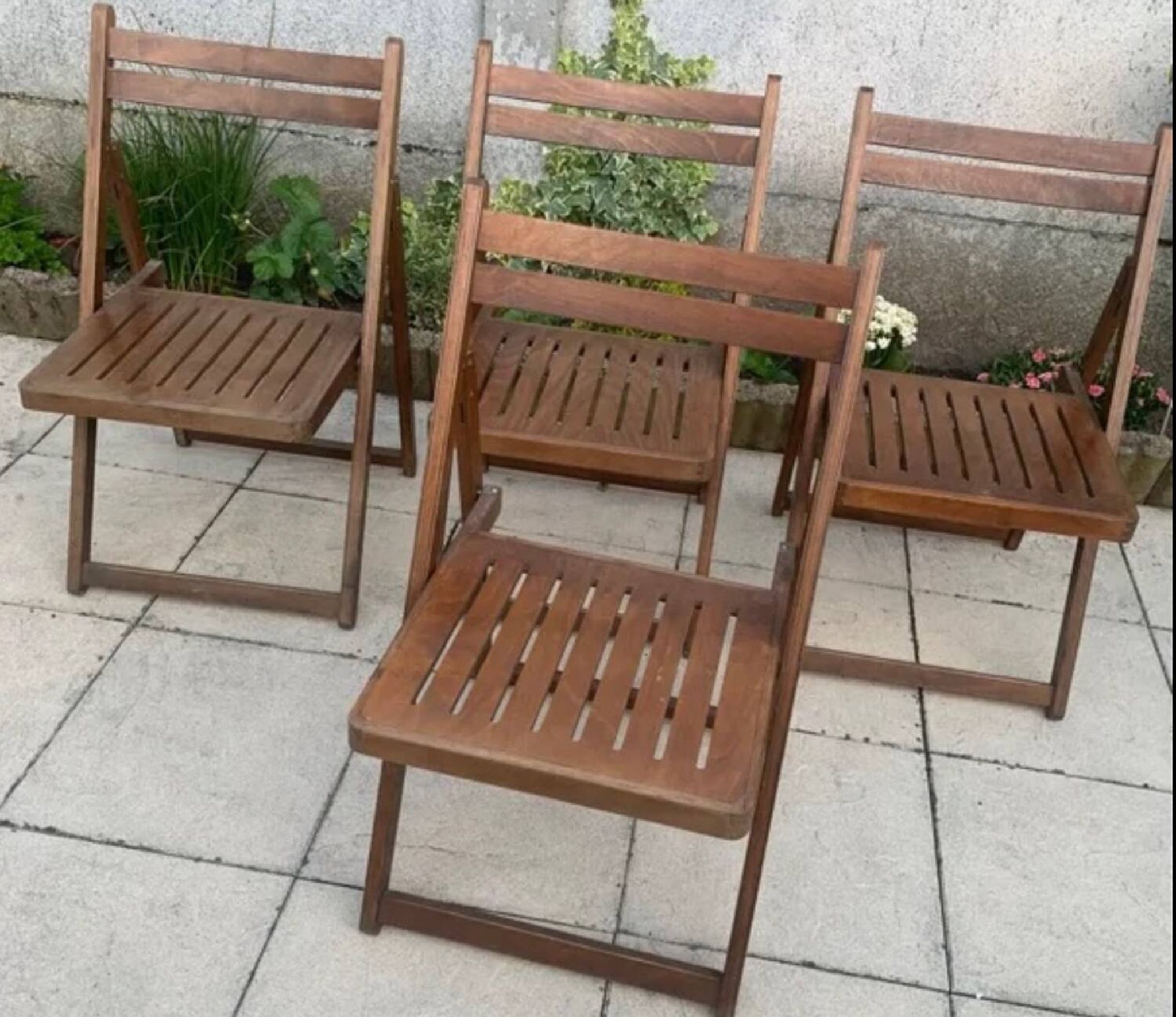 Set of four wooden chairs