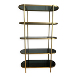 Shelf on brass and smoked glass feet