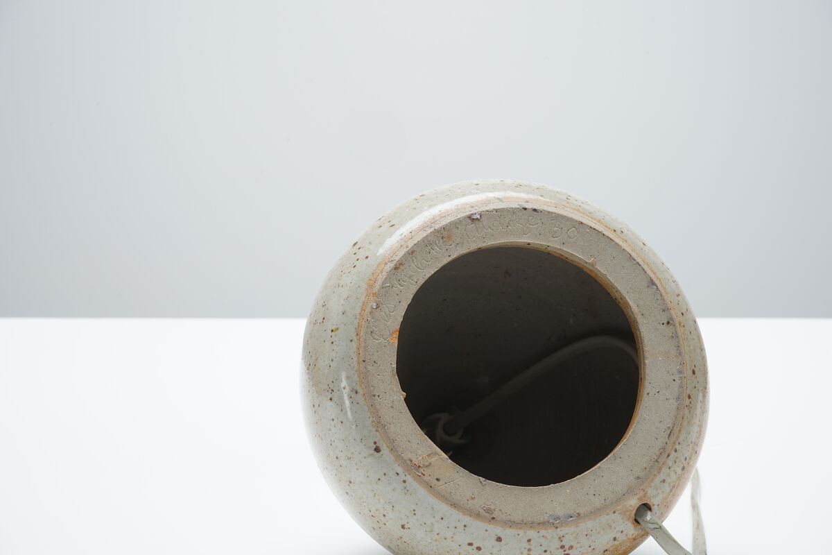 Sandstone lamp by Roland Zobel Atelier Les Cyclades Anduze