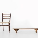 Decorative wooden low bench, France ca. 1850